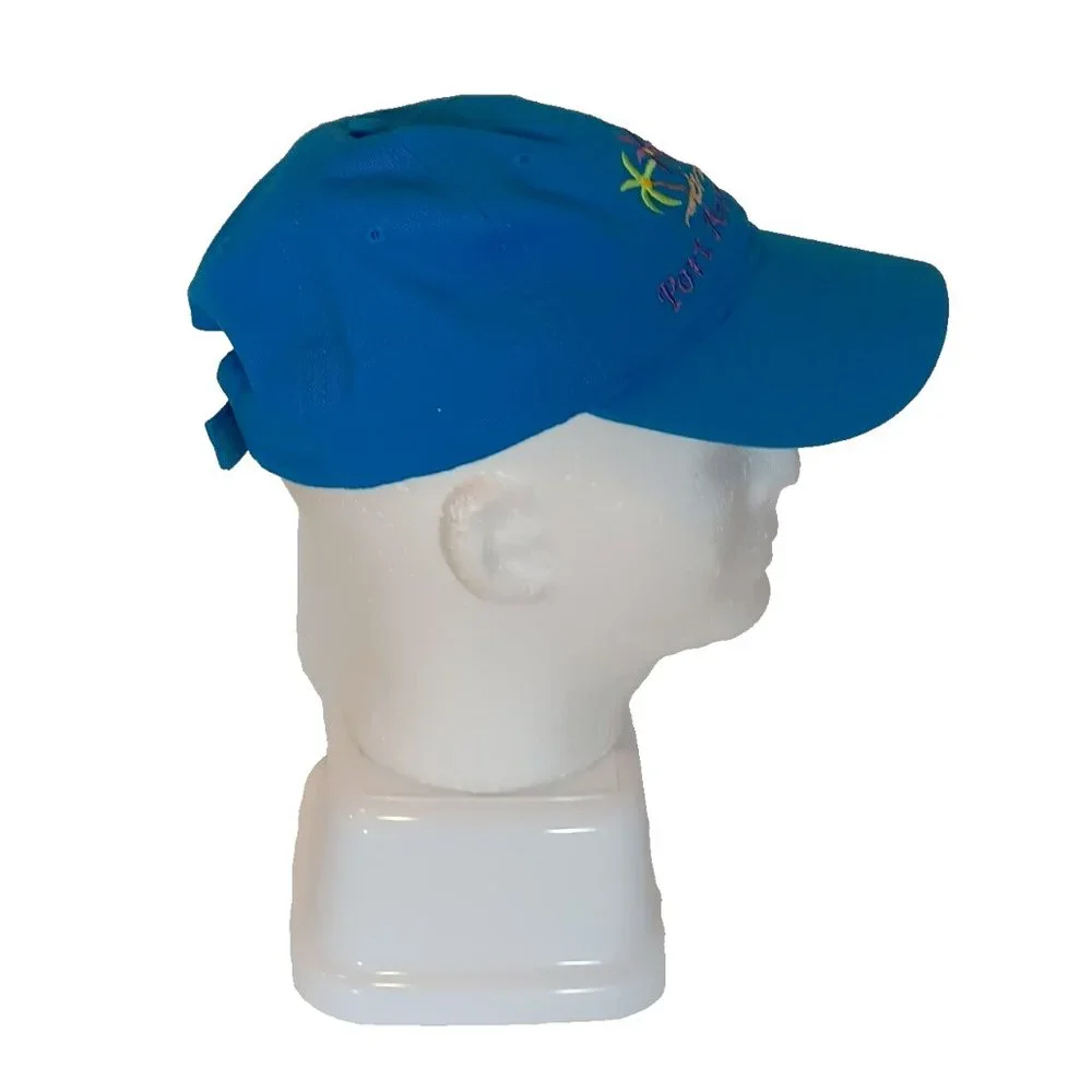 Port Aransas Texas Mens Blue Palm Tree Baseball Cap Strapback Hat by Jacobson‎
